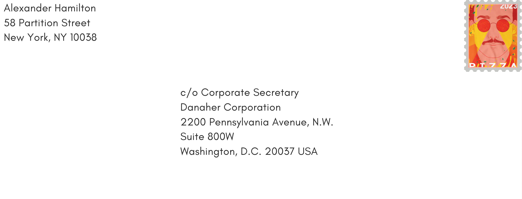 An example letter.